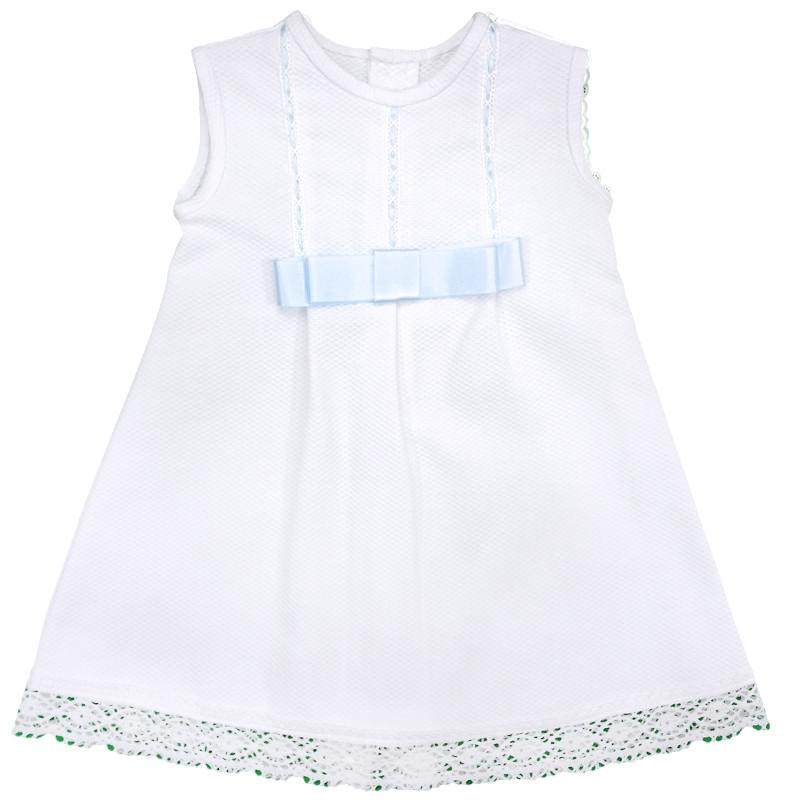A-line Pique dress with lace and front bow