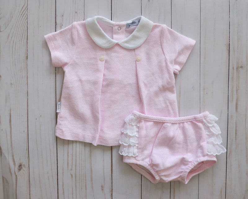 Top round neck pink set