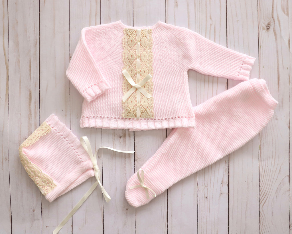 Newborn Knitted 3-pieces Set